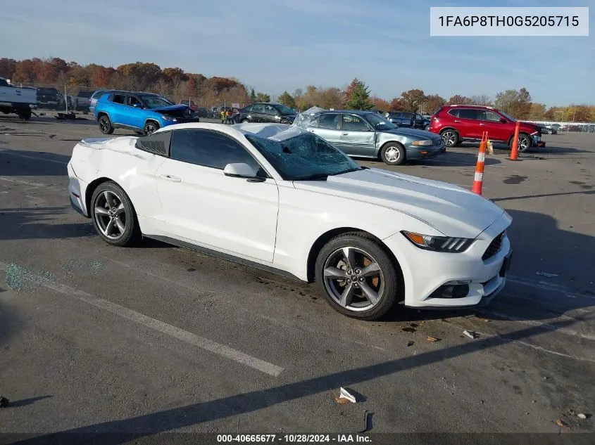 2016 Ford Mustang Ecoboost VIN: 1FA6P8TH0G5205715 Lot: 40665677