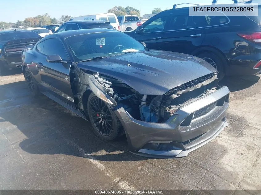 2016 Ford Mustang Gt VIN: 1FA6P8CF0G5228099 Lot: 40674695