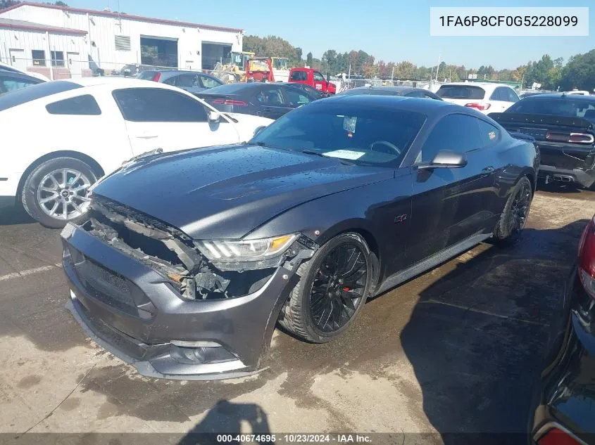 2016 Ford Mustang Gt VIN: 1FA6P8CF0G5228099 Lot: 40674695