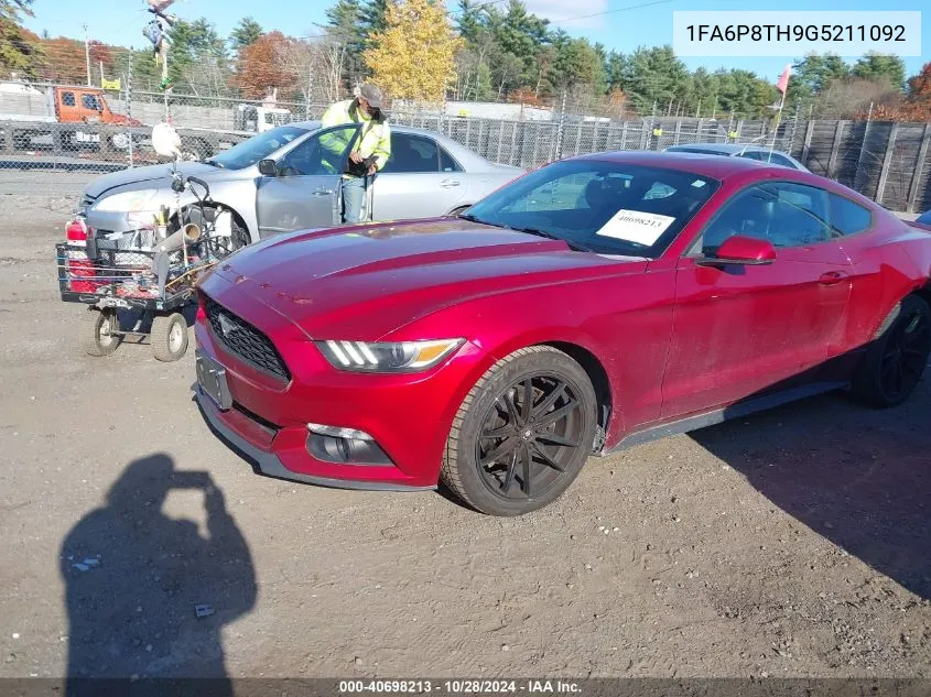 2016 Ford Mustang Ecoboost VIN: 1FA6P8TH9G5211092 Lot: 40698213