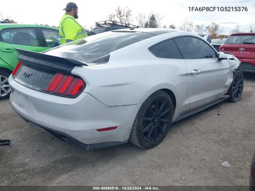 2016 Ford Mustang Gt Premium VIN: 1FA6P8CF1G5215376 Lot: 40698516