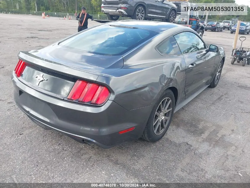 2016 Ford Mustang V6 VIN: 1FA6P8AM5G5301355 Lot: 40746378