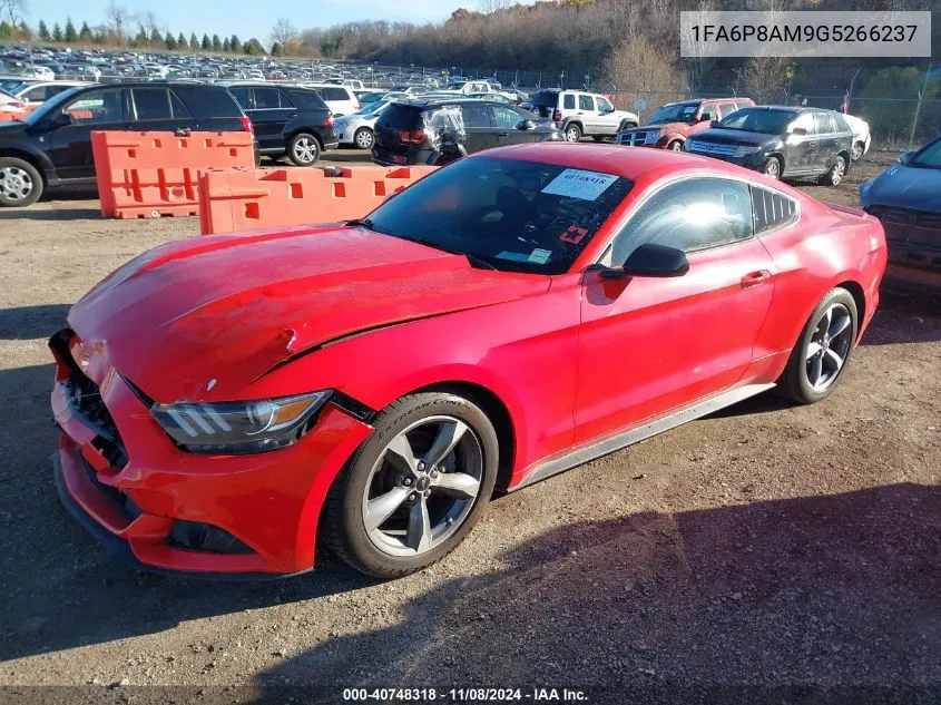 2016 Ford Mustang V6 VIN: 1FA6P8AM9G5266237 Lot: 40748318