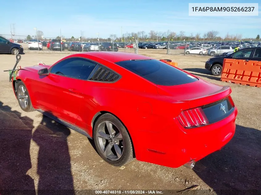 2016 Ford Mustang V6 VIN: 1FA6P8AM9G5266237 Lot: 40748318