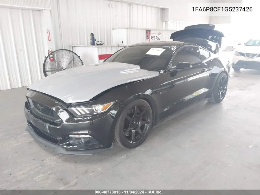 2016 Ford Mustang Gt Premium VIN: 1FA6P8CF1G5237426 Lot: 40773815