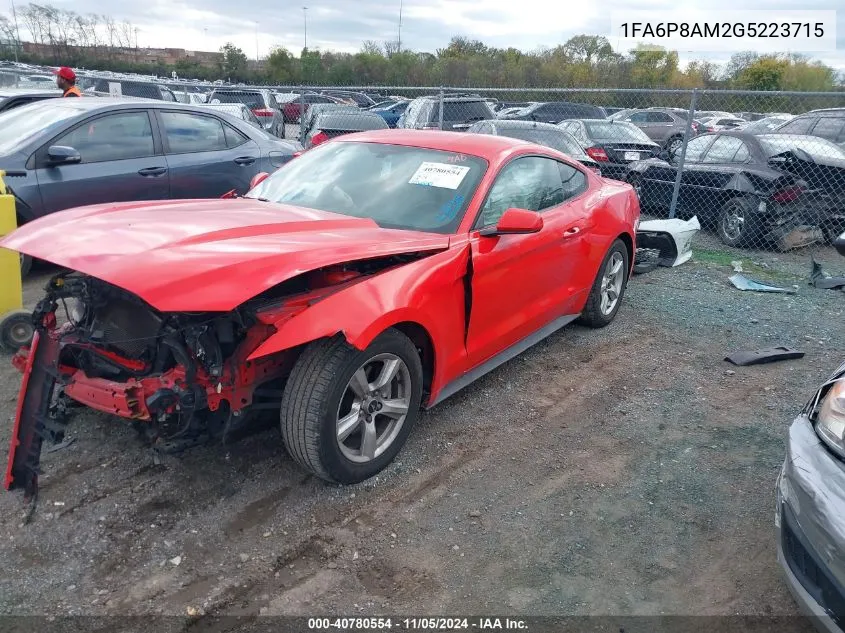 2016 Ford Mustang V6 VIN: 1FA6P8AM2G5223715 Lot: 40780554