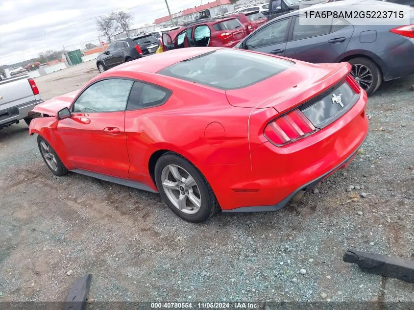 2016 Ford Mustang V6 VIN: 1FA6P8AM2G5223715 Lot: 40780554