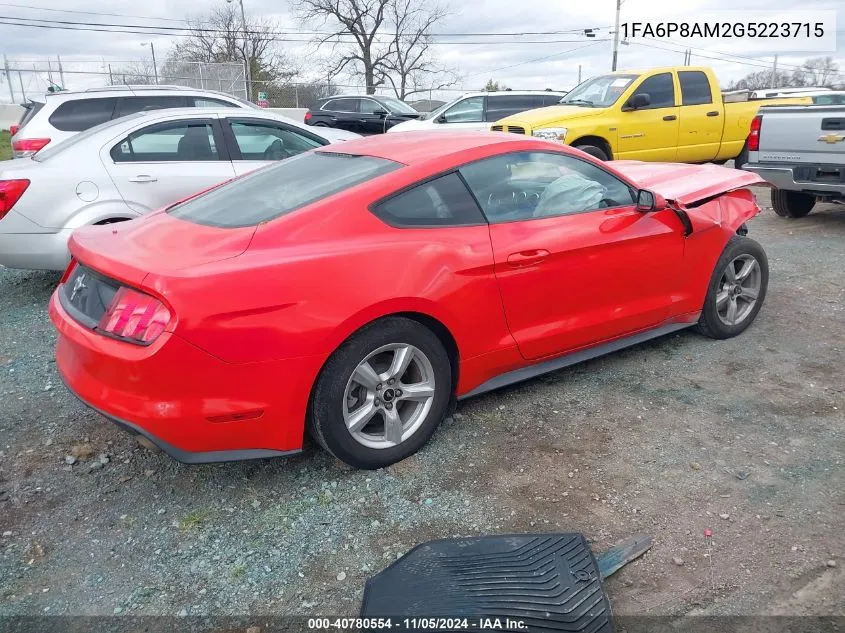 2016 Ford Mustang V6 VIN: 1FA6P8AM2G5223715 Lot: 40780554