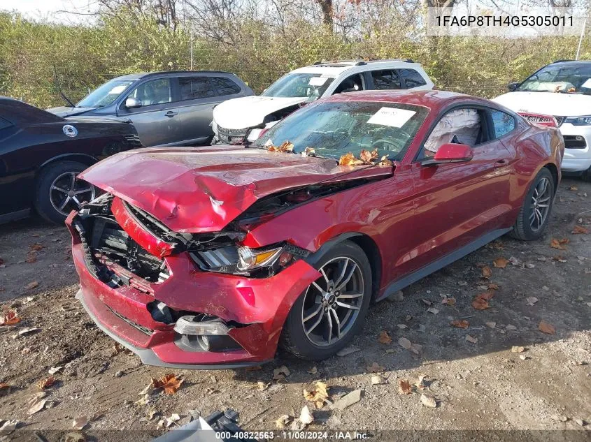 2016 Ford Mustang Ecoboost VIN: 1FA6P8TH4G5305011 Lot: 40822563