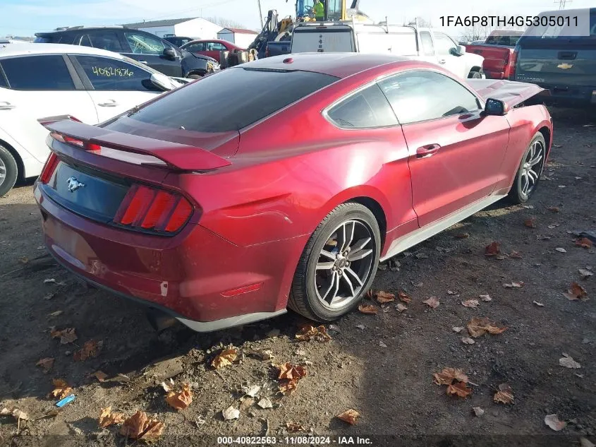 2016 Ford Mustang Ecoboost VIN: 1FA6P8TH4G5305011 Lot: 40822563