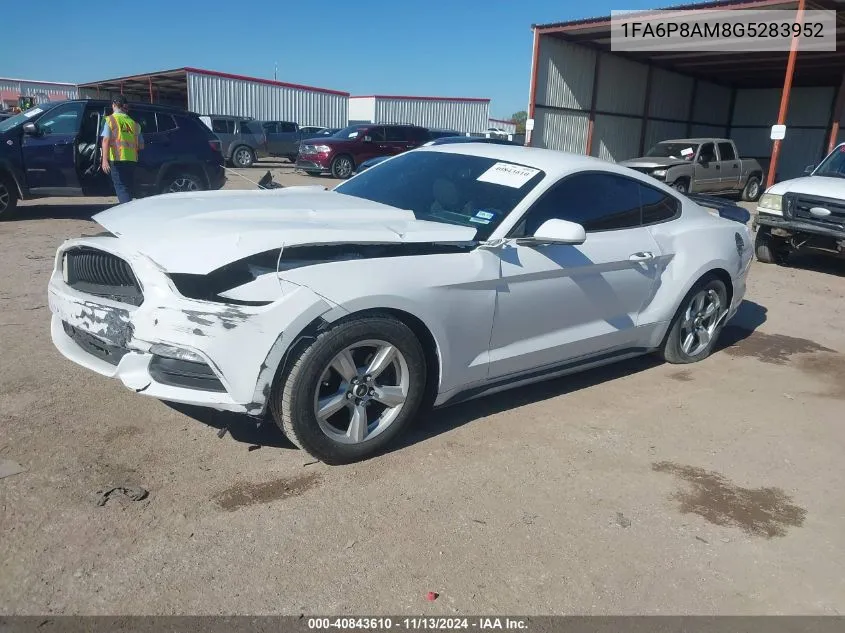 2016 Ford Mustang V6 VIN: 1FA6P8AM8G5283952 Lot: 40843610