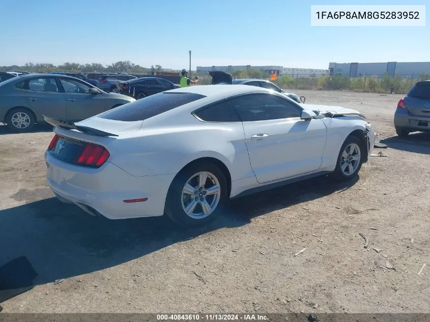 2016 Ford Mustang V6 VIN: 1FA6P8AM8G5283952 Lot: 40843610