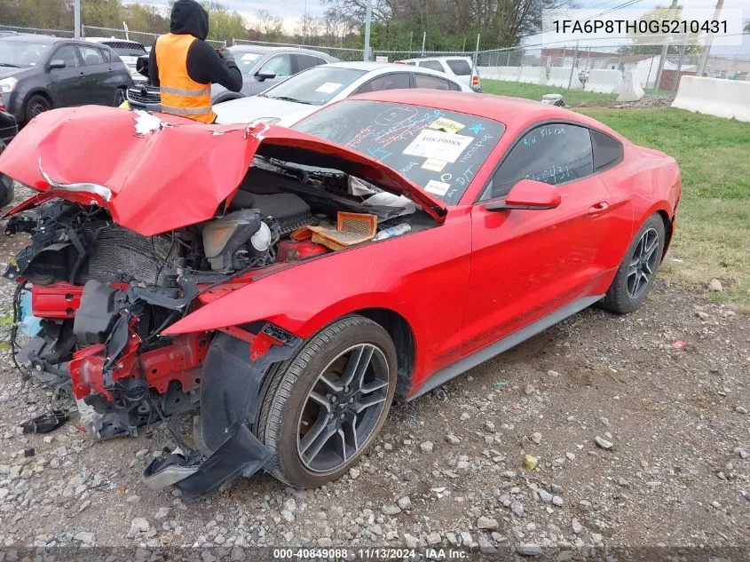 2016 Ford Mustang Ecoboost VIN: 1FA6P8TH0G5210431 Lot: 40849088