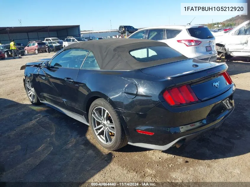 2016 Ford Mustang Ecoboost Premium VIN: 1FATP8UH1G5212920 Lot: 40864440