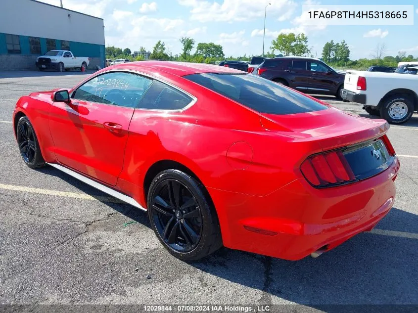 2017 Ford Mustang Ecoboost VIN: 1FA6P8TH4H5318665 Lot: 12029844