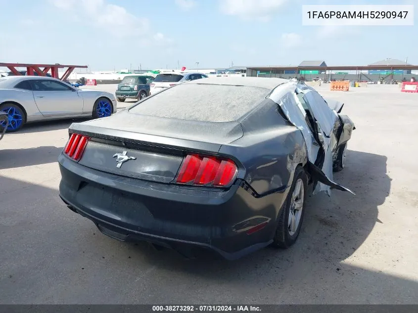 2017 Ford Mustang V6 VIN: 1FA6P8AM4H5290947 Lot: 38273292