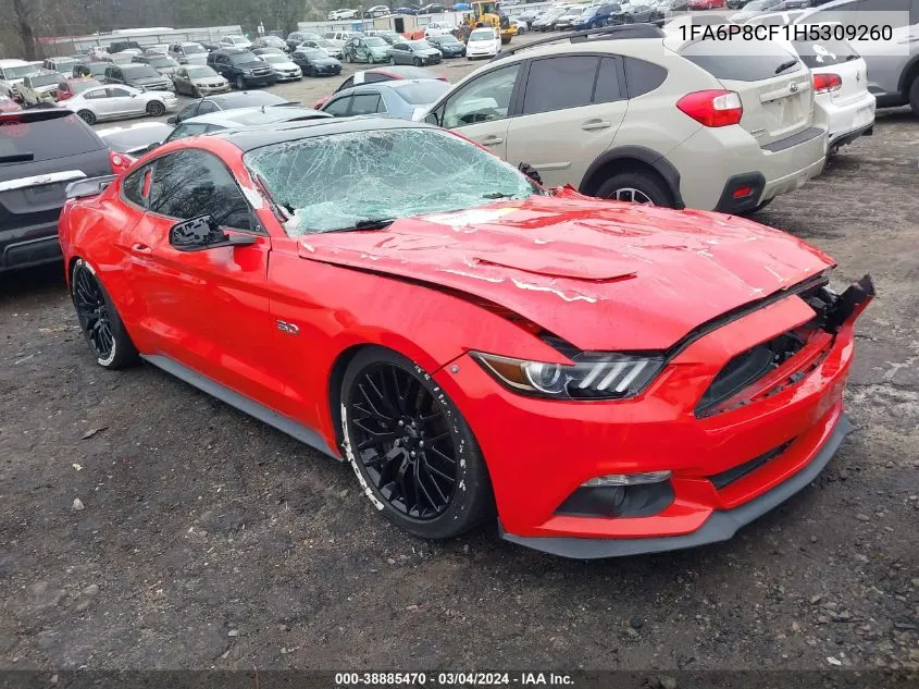 2017 Ford Mustang Gt Premium VIN: 1FA6P8CF1H5309260 Lot: 38885470