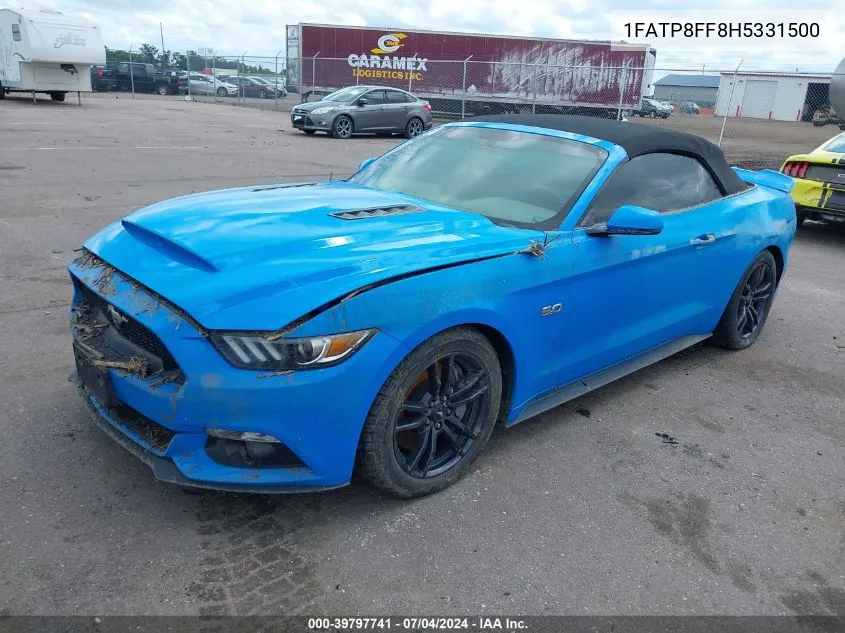 1FATP8FF8H5331500 2017 Ford Mustang Gt Premium