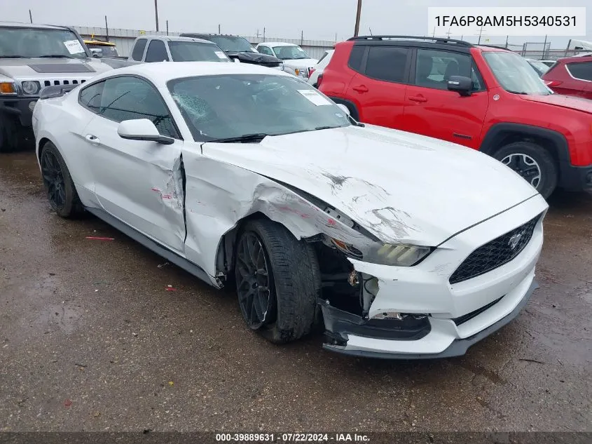 2017 Ford Mustang V6 VIN: 1FA6P8AM5H5340531 Lot: 39889631