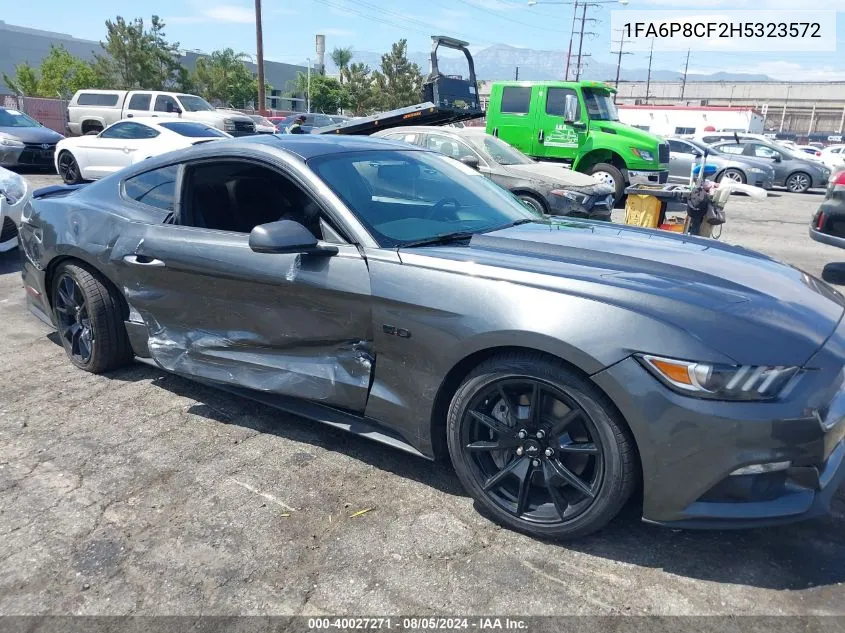 2017 Ford Mustang Gt Premium VIN: 1FA6P8CF2H5323572 Lot: 40027271