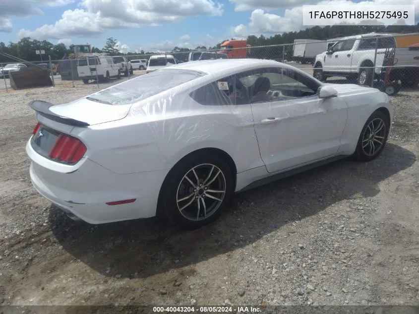 2017 Ford Mustang Ecoboost VIN: 1FA6P8TH8H5275495 Lot: 40043204