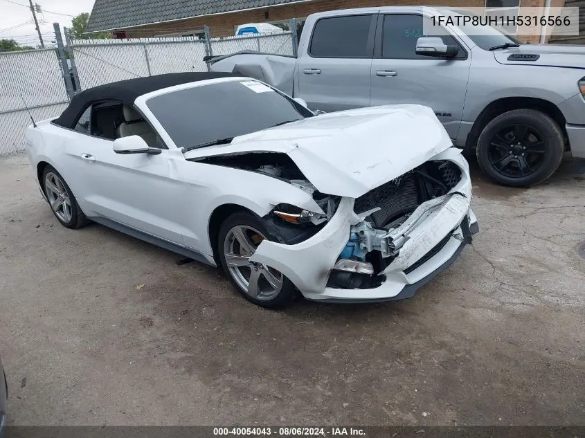 1FATP8UH1H5316566 2017 Ford Mustang Ecoboost Premium