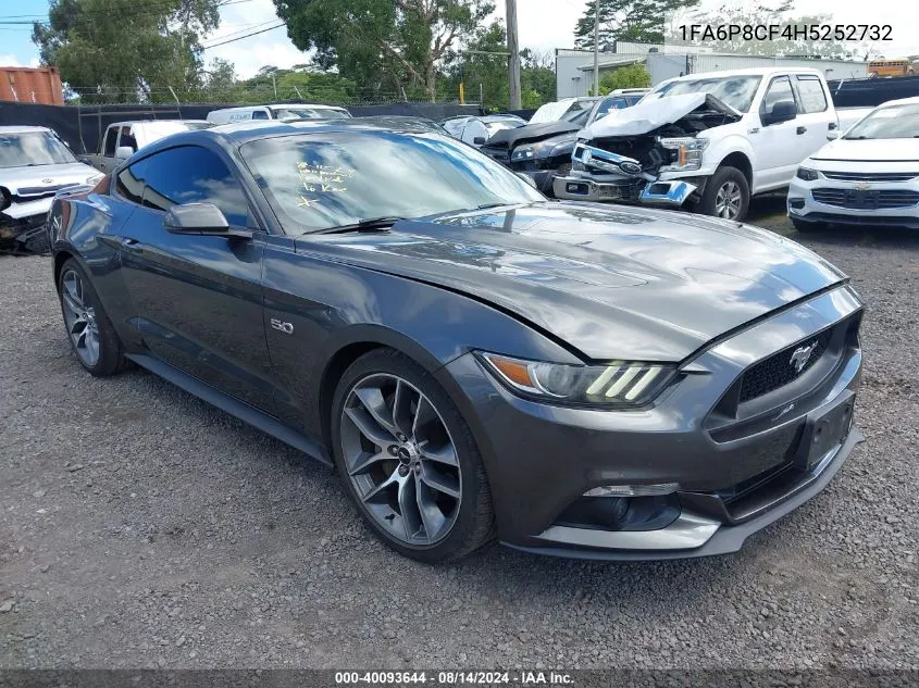 2017 Ford Mustang Gt Premium VIN: 1FA6P8CF4H5252732 Lot: 40093644