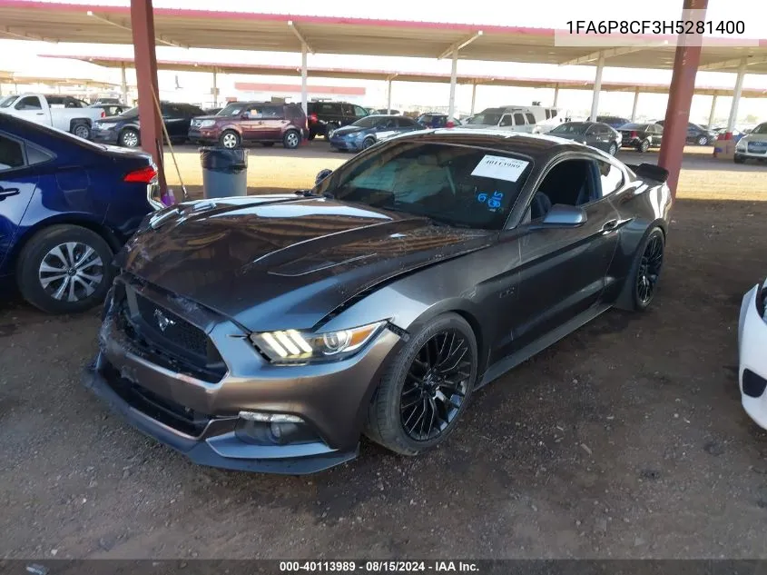 1FA6P8CF3H5281400 2017 Ford Mustang Gt