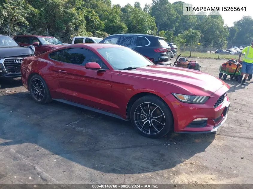 2017 Ford Mustang V6 VIN: 1FA6P8AM9H5265641 Lot: 40149768