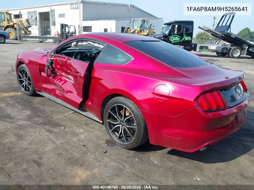 2017 Ford Mustang V6 VIN: 1FA6P8AM9H5265641 Lot: 40149768