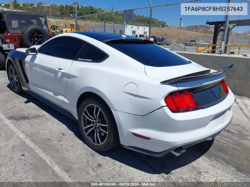 2017 Ford Mustang Gt Premium VIN: 1FA6P8CF8H5257643 Lot: 40156240