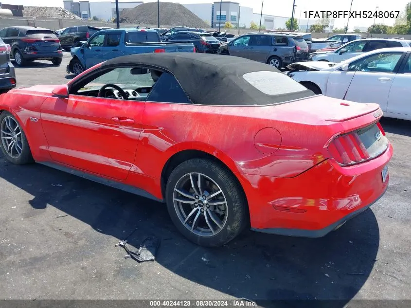 1FATP8FFXH5248067 2017 Ford Mustang Gt Premium