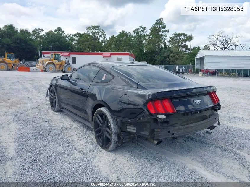 2017 Ford Mustang Ecoboost VIN: 1FA6P8TH3H5328958 Lot: 40244218