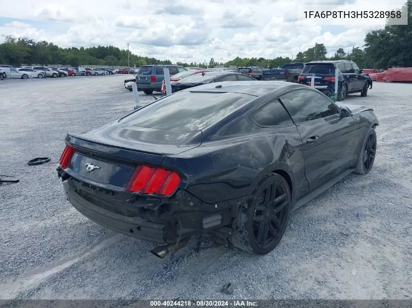 2017 Ford Mustang Ecoboost VIN: 1FA6P8TH3H5328958 Lot: 40244218