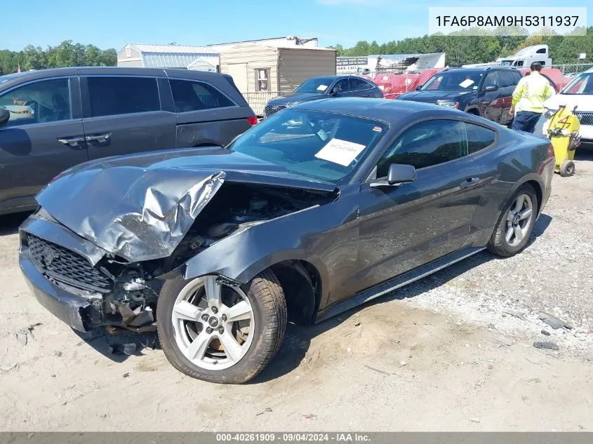 2017 Ford Mustang V6 VIN: 1FA6P8AM9H5311937 Lot: 40261909