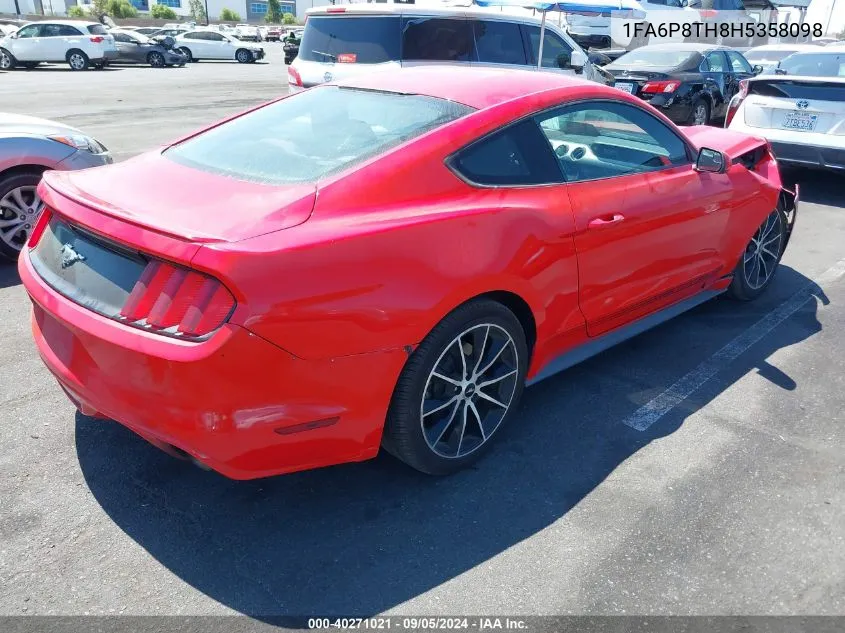 2017 Ford Mustang Ecoboost VIN: 1FA6P8TH8H5358098 Lot: 40271021