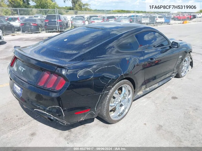 2017 Ford Mustang Gt VIN: 1FA6P8CF7H5319906 Lot: 40279517