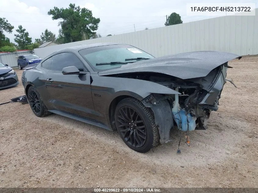 2017 Ford Mustang Gt VIN: 1FA6P8CF4H5213722 Lot: 40299622