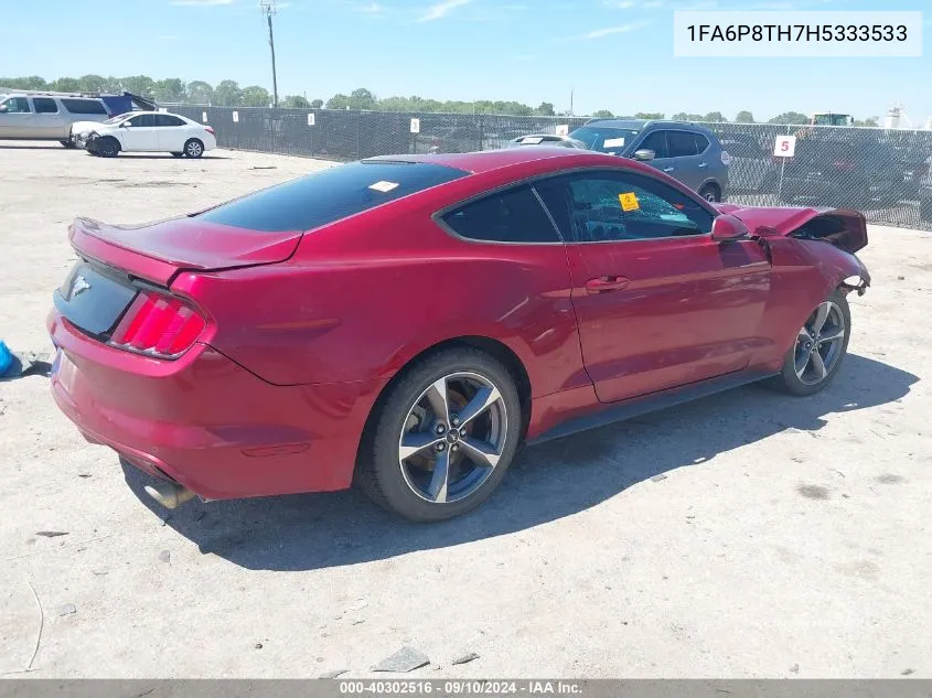 2017 Ford Mustang Ecoboost VIN: 1FA6P8TH7H5333533 Lot: 40302516