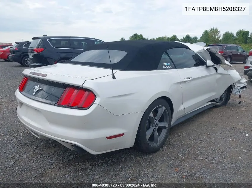 2017 Ford Mustang V6 VIN: 1FATP8EM8H5208327 Lot: 40305728