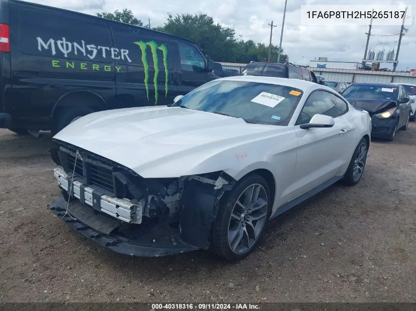 2017 Ford Mustang Ecoboost VIN: 1FA6P8TH2H5265187 Lot: 40318316