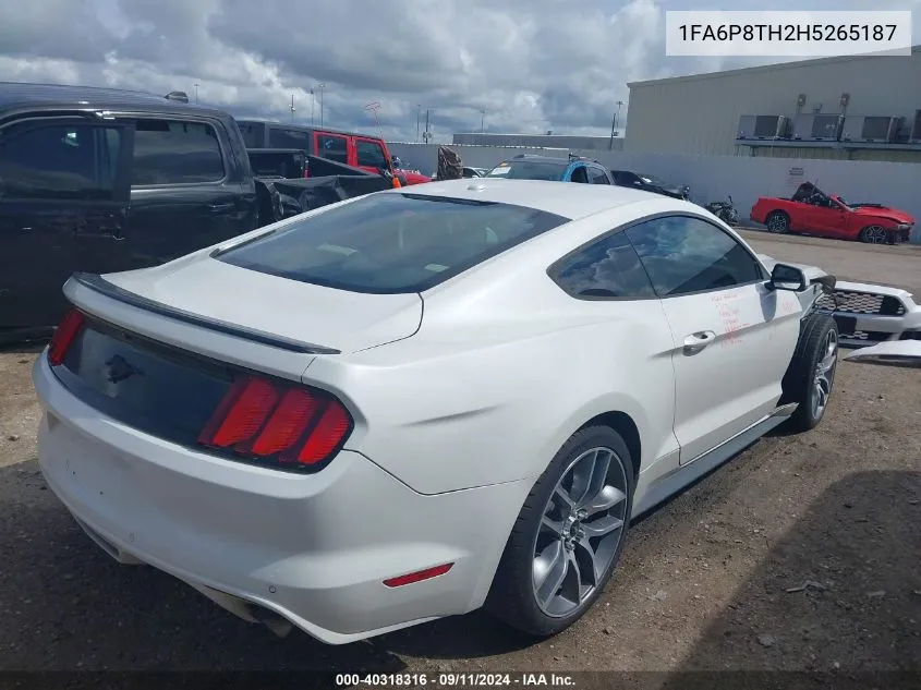 2017 Ford Mustang Ecoboost VIN: 1FA6P8TH2H5265187 Lot: 40318316