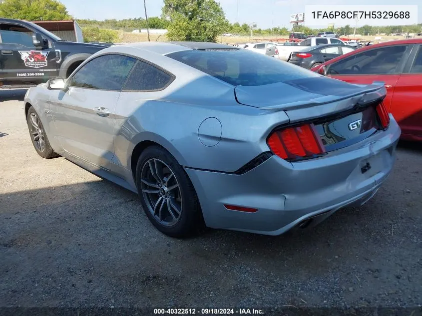 2017 Ford Mustang Gt VIN: 1FA6P8CF7H5329688 Lot: 40322512