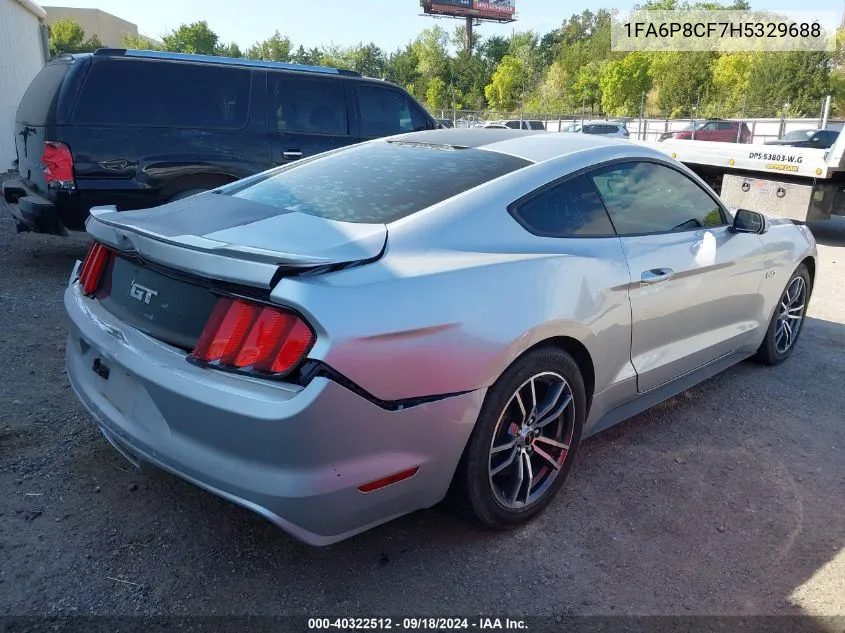 2017 Ford Mustang Gt VIN: 1FA6P8CF7H5329688 Lot: 40322512