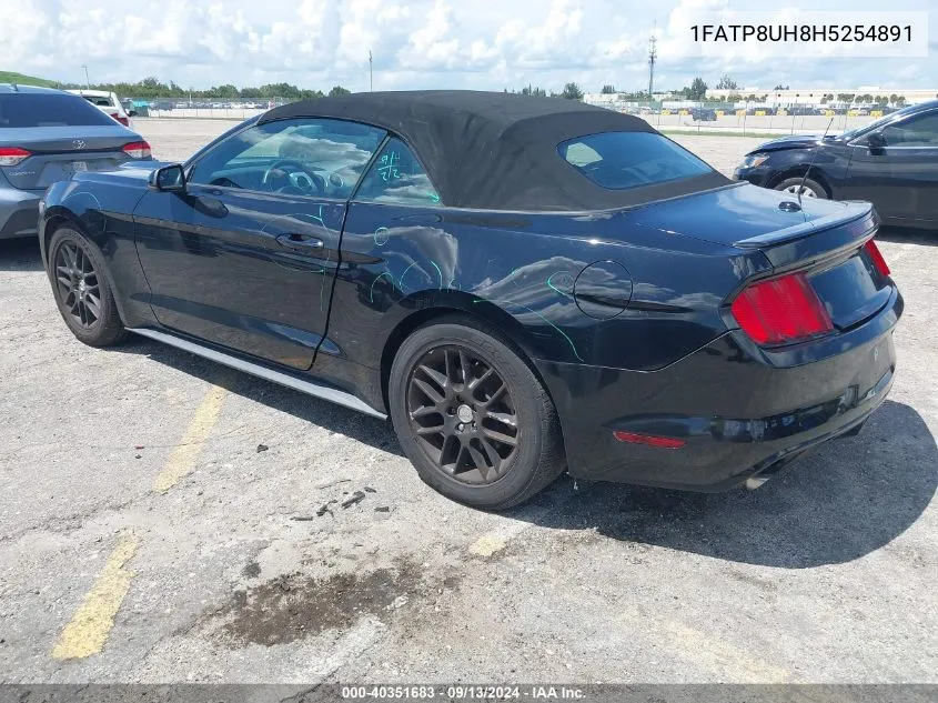 1FATP8UH8H5254891 2017 Ford Mustang Ecoboost Premium