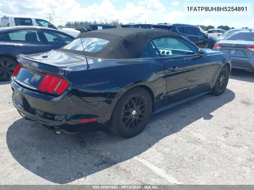 1FATP8UH8H5254891 2017 Ford Mustang Ecoboost Premium