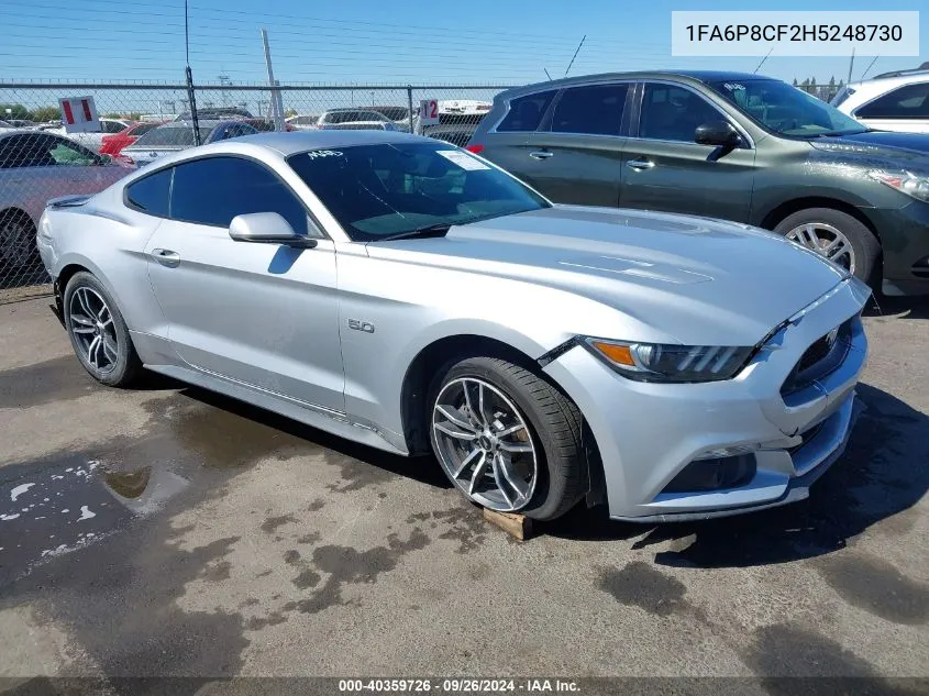 2017 Ford Mustang Gt VIN: 1FA6P8CF2H5248730 Lot: 40359726