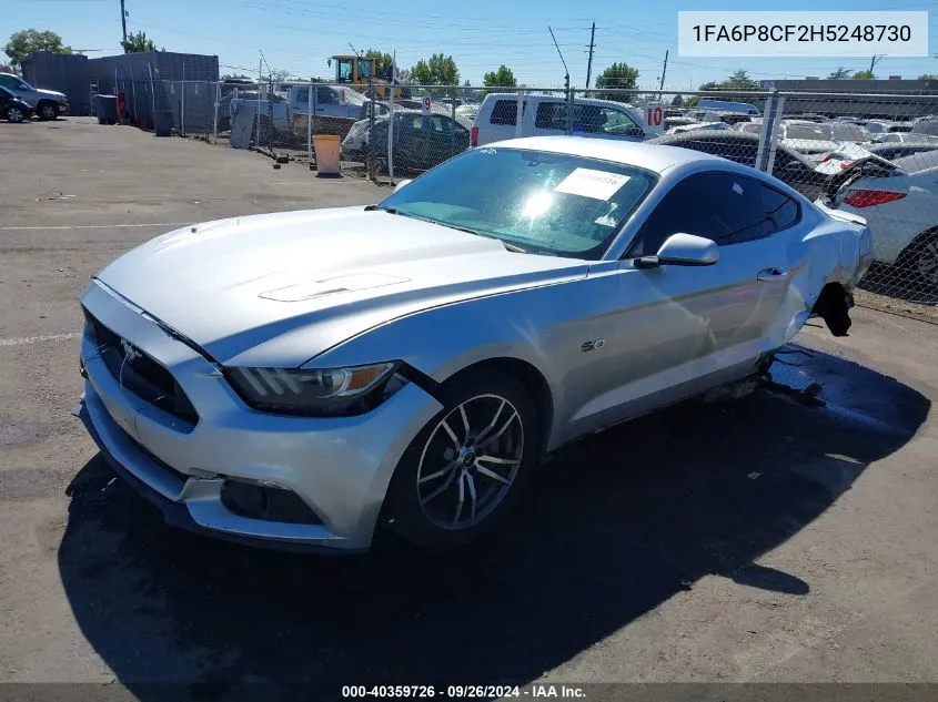 2017 Ford Mustang Gt VIN: 1FA6P8CF2H5248730 Lot: 40359726