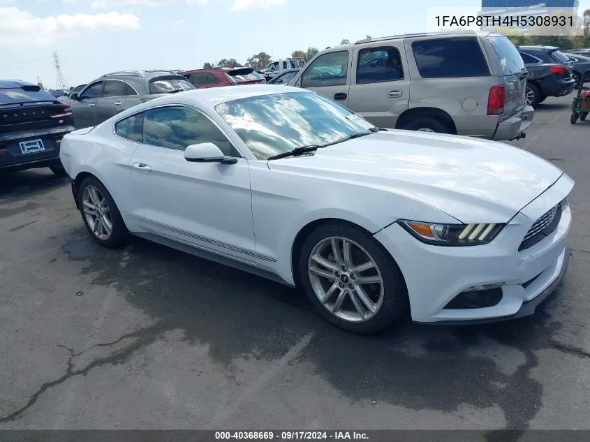 2017 Ford Mustang Ecoboost VIN: 1FA6P8TH4H5308931 Lot: 40368669