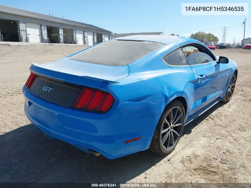 2017 Ford Mustang Gt VIN: 1FA6P8CF1H5346535 Lot: 40376341